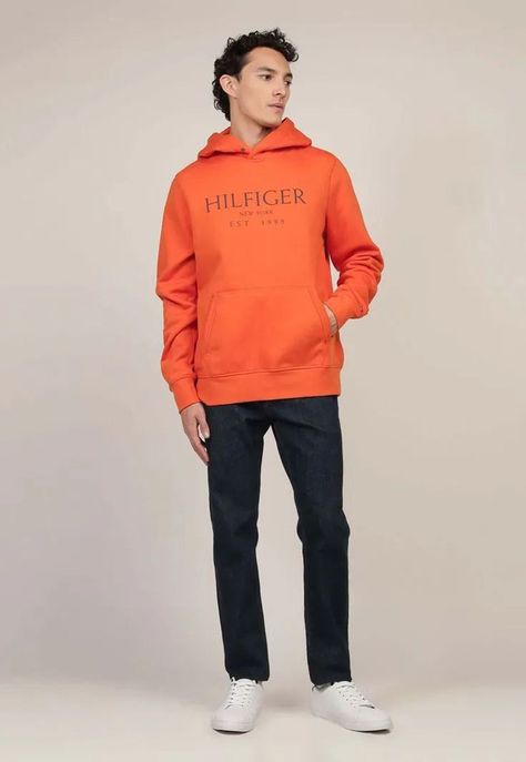 Polerón Hoodie Con Logo Naranjo Tommy Hilfiger-1