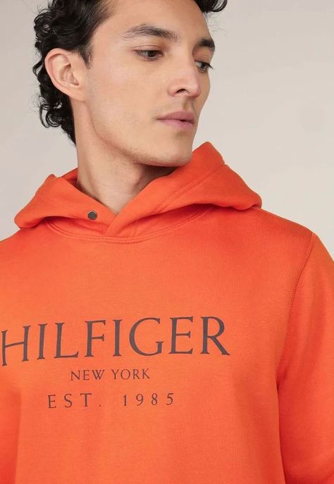 Polerón Hoodie Con Logo Naranjo Tommy Hilfiger-3