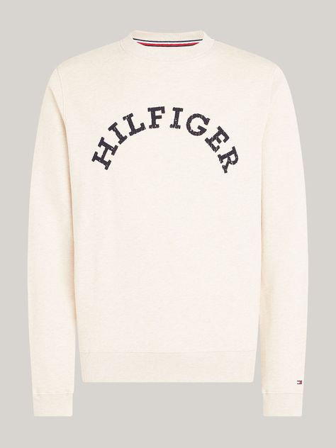 Polerón Con Logo Arqueado Beige Tommy Hilfiger-4