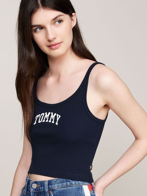 Polera Cropped-Con Logo Azul Tommy Jeans-3