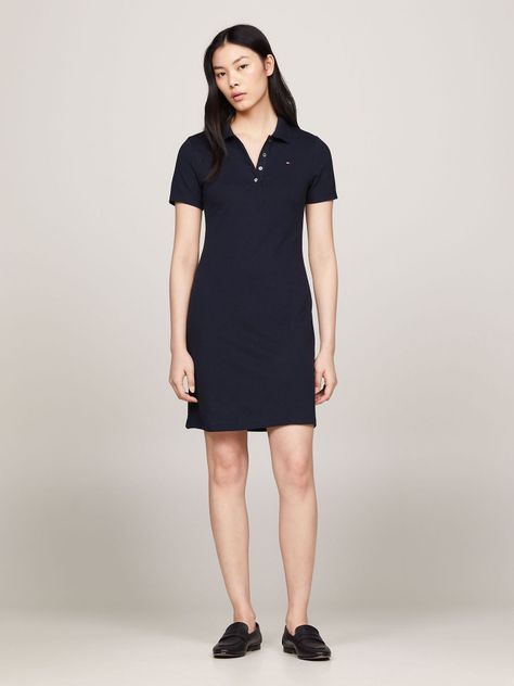Vestido Polo Solid Slim Fit Azul Tommy Hilfiger-0