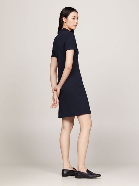 Vestido Polo Solid Slim Fit Azul Tommy Hilfiger-1