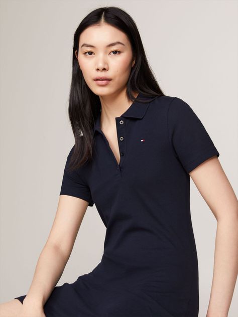 Vestido Polo Solid Slim Fit Azul Tommy Hilfiger-2