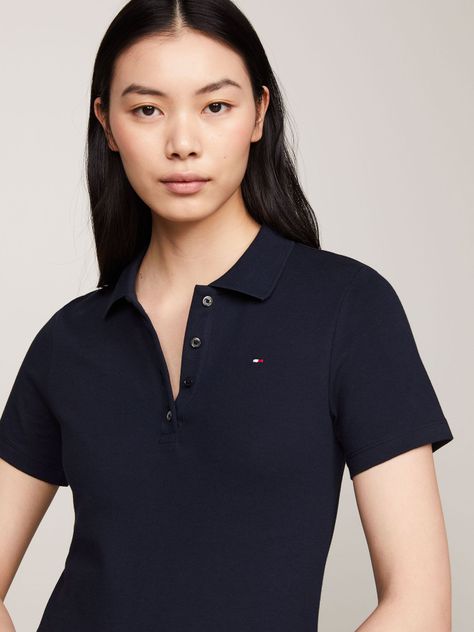 Vestido Polo Solid Slim Fit Azul Tommy Hilfiger-3