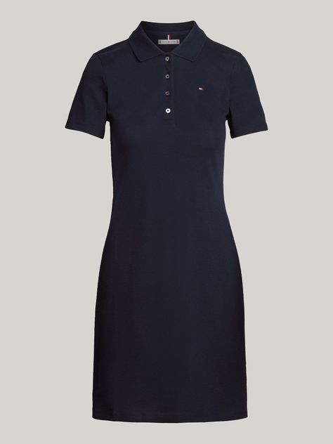 Vestido Polo Solid Slim Fit Azul Tommy Hilfiger-4