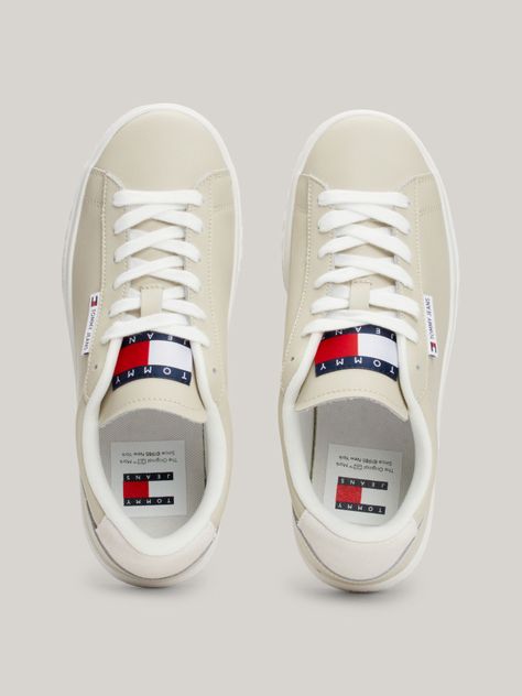 Zapatillas Essential De Cuero Logo Beige Tommy Hilfiger-2