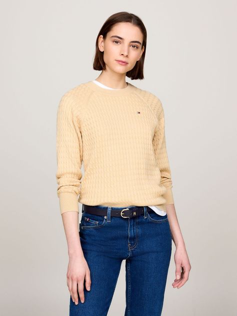 Sweater Relaxed De Punto Trenzado Café Tommy Hilfiger-0