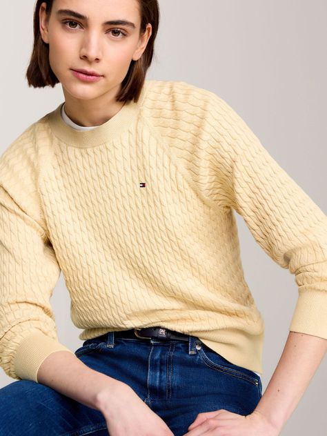 Sweater Relaxed De Punto Trenzado Café Tommy Hilfiger-3
