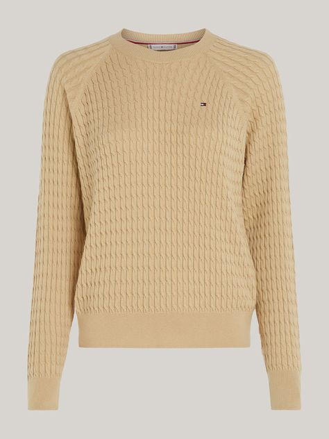 Sweater Relaxed De Punto Trenzado Café Tommy Hilfiger-4