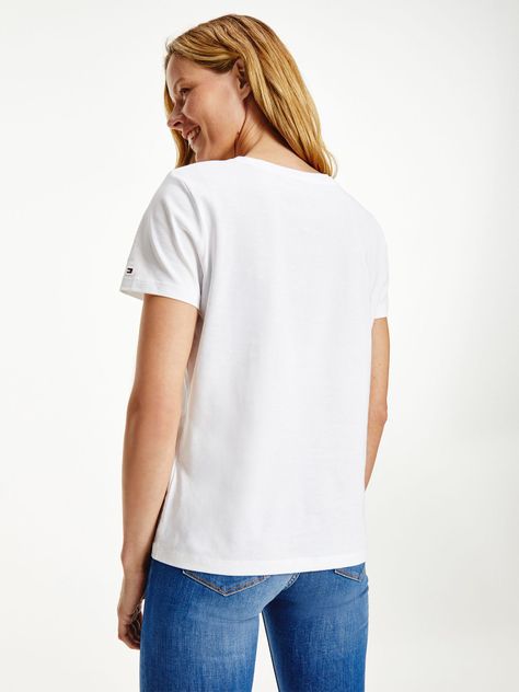Polera Heritage Logo Bordado Blanco Tommy Hilfiger-1
