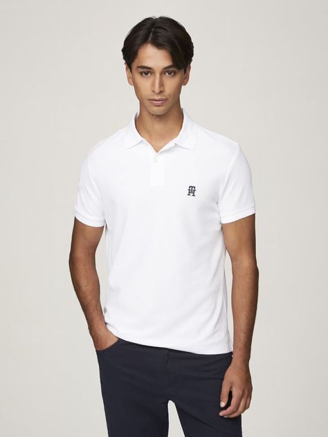 Polo Con Logo De Monogram Blanco Tommy Hilfiger-0
