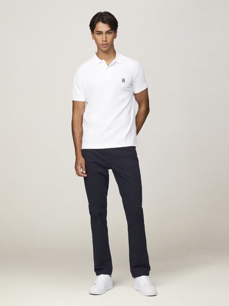 Polo Con Logo De Monogram Blanco Tommy Hilfiger-1