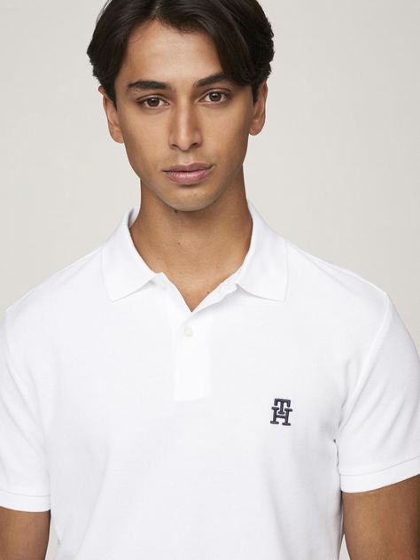 Polo Con Logo De Monogram Blanco Tommy Hilfiger-3