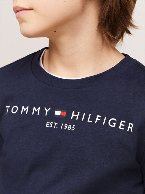Polera Kids Essential Logo C-Neck Azul Tommy Hilfiger-3