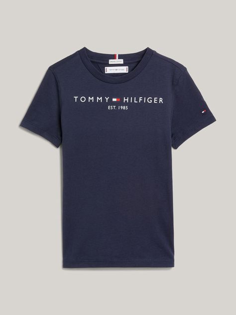 Polera Kids Essential Logo C-Neck Azul Tommy Hilfiger-4