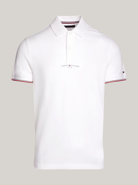 Polo Con Mangas Ribeteadas Blanco Tommy Hilfiger-4