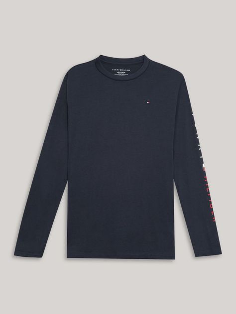 Polera Niño Solid Con Logo Script Azul Tommy Hilfiger-0
