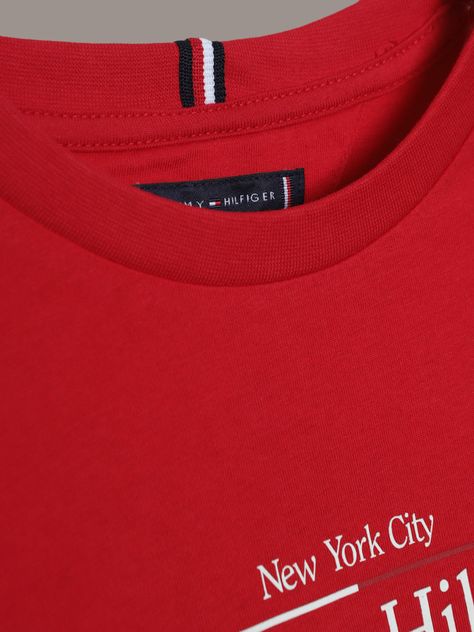 Polera De Niño C-Neck Con Logo Icon Rojo Tommy Hilfiger-3