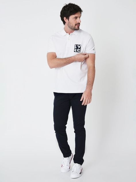 Polo Regular Fit Logo 1985 Blanco Tommy Hilfiger-2