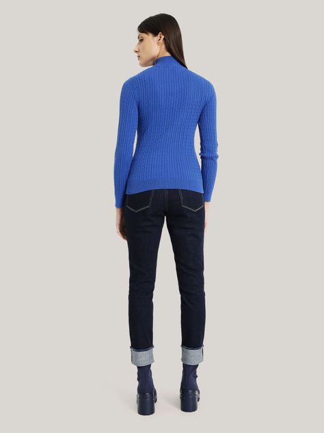 SWEATER SOLID DE ALGODÓN CIERRE AZUL TOMMY HILFIGER-2