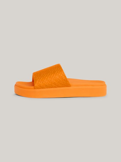 Sandalia De Plataforma Monogram Naranjo Tommy Hilfiger-6