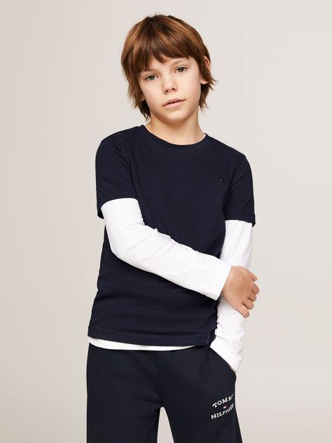 Polera Niño Essential C-Neck Azul Tommy Hilfiger-0
