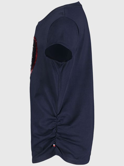 Polera De Niña Logo De Corazón Y Lentejuelas Azul Tommy Hilfiger-1