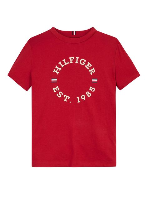 Polera De Niño Con Logo Monotipo Rojo Tommy Hilfiger-0