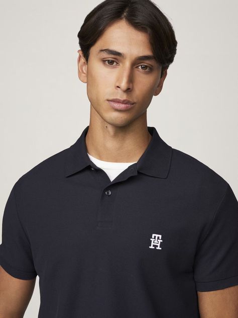 Polo Con Logo De Monogram Azul Tommy Hilfiger-3
