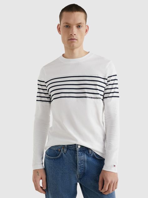 Polera  Striped Con Logo Blanco Tommy Hilfiger-0
