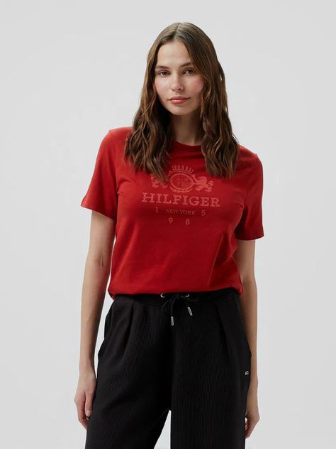 Polera Varsity Crest Logo Rojo Tommy Hilfiger-0