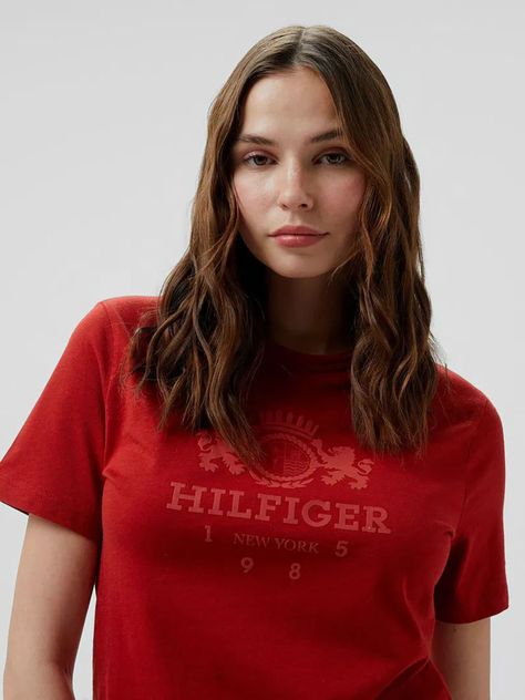 Polera Varsity Crest Logo Rojo Tommy Hilfiger-3