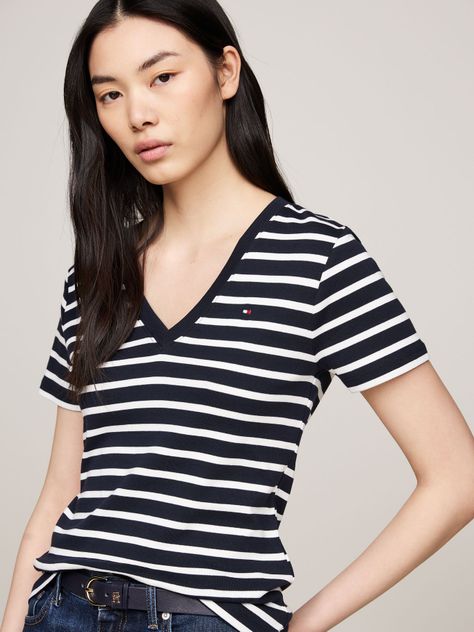 Polera Rayas V/Neck Slim Fit Multicolor Tommy Hilfiger-3