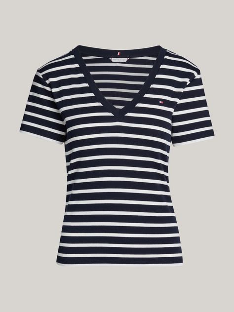 Polera Rayas V/Neck Slim Fit Multicolor Tommy Hilfiger-4