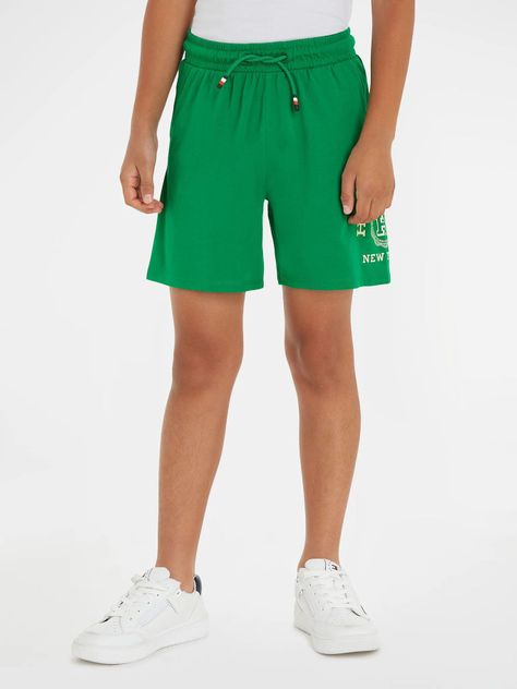 Shorts De Algodón Con Logo Verde Tommy Hilfiger-0
