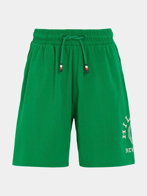 Shorts De Algodón Con Logo Verde Tommy Hilfiger-3