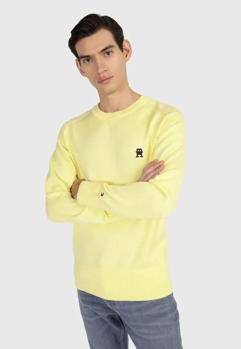 Sweater Relaxed Logo Monogram Amarillo Tommy Hilfiger-0