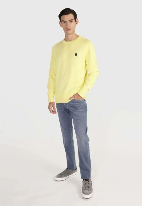 Sweater Relaxed Logo Monogram Amarillo Tommy Hilfiger-1