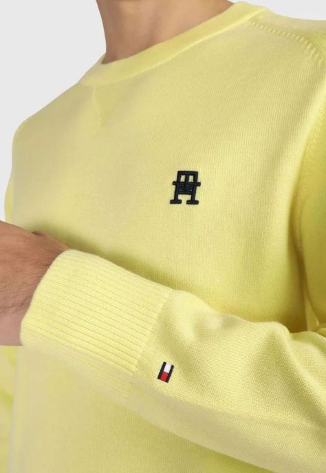 Sweater Relaxed Logo Monogram Amarillo Tommy Hilfiger-3