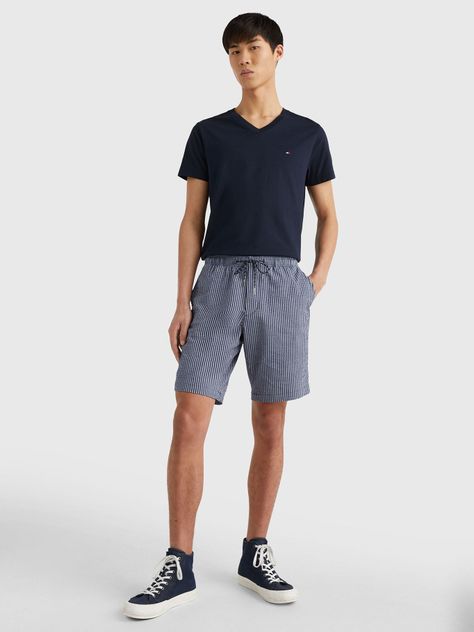 Polera Essential Cotton V-Neck Slim Fit Azul Tommy Hilfiger-1