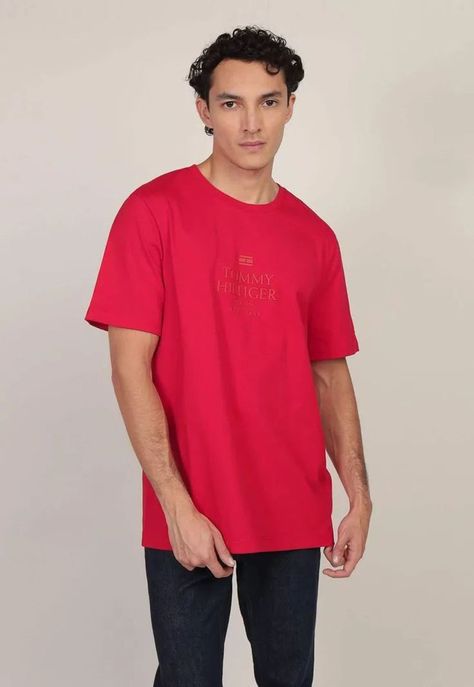 Polera Con Logo Tonal Rojo Tommy Hilfiger-0