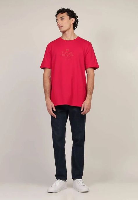 Polera Con Logo Tonal Rojo Tommy Hilfiger-1