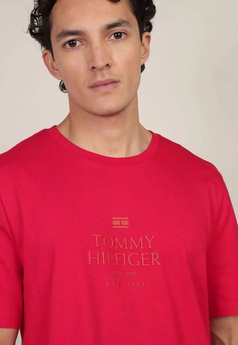 Polera Con Logo Tonal Rojo Tommy Hilfiger-3