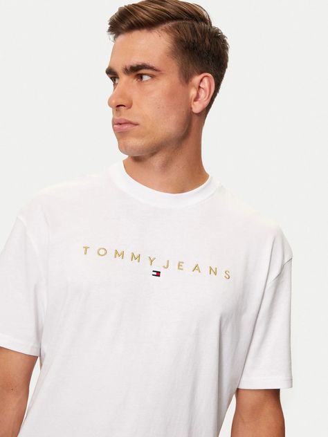 Polera Regular Fit Con Logo Bordado Blanco Tommy Jeans-3