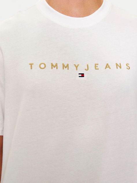 Polera Regular Fit Con Logo Bordado Blanco Tommy Jeans-4