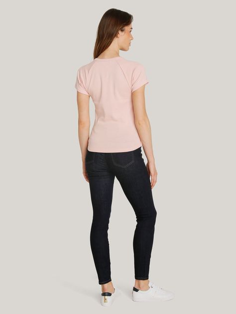 Polera Slim Fit Con Logo Script Rosado Tommy Hilfiger-2