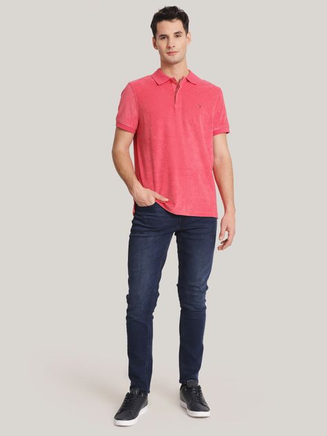 Polo micro Towelling Regular Fit Rosado Tommy Hilfiger-1
