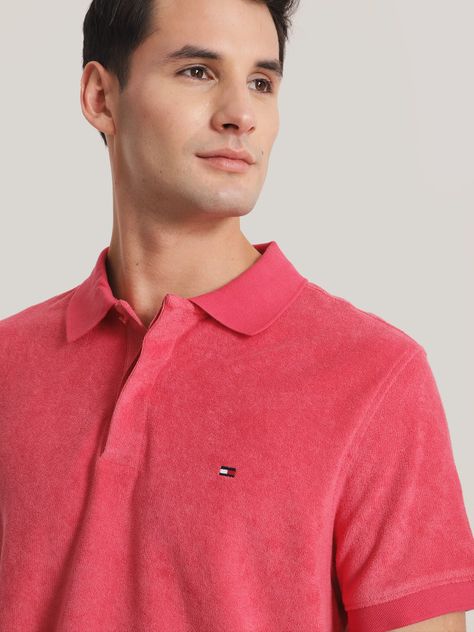 Polo micro Towelling Regular Fit Rosado Tommy Hilfiger-3