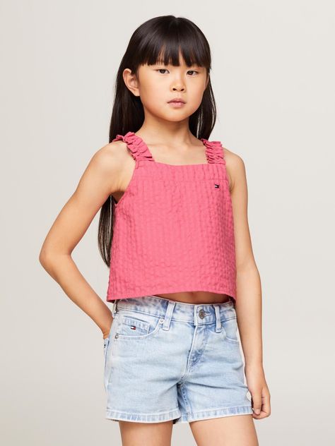 Blusa Con Tirantes Cuadros Vichy Rosado Tommy Hilfiger-0