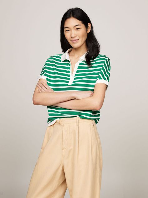 Polo Con Diseño A Rayas Verde Tommy Hilfiger-0